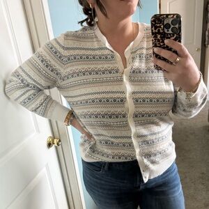 Croft & Barrow Fair Isle Button Front Cardigan
